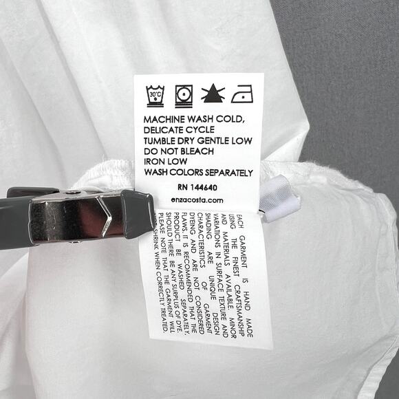 ENZA COSTA Tiered Maxi Skirt Womens XL White Cotton Full Pull On Boho Beachy NEW - Picture 14 of 16